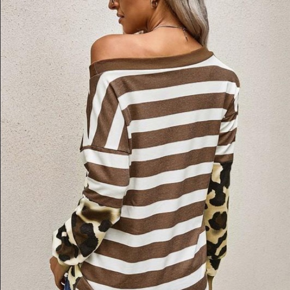 IF ONLY COLOR BLOCK LONG SLEEVE - RUST - Picture 6 of 6